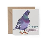 1 x Greeting Card - Merry Christmas Pigeon Bird Xmas Cute Cartoon Gift #0032