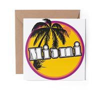 1 x Greeting Card Miami Beach Florida United States USA - Blank Birthday Celebration Anniversary #7101
