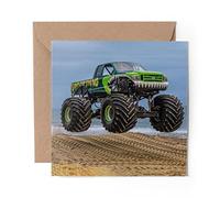 1 x Greeting Card Monster Truck Big Wheel Stunt 4x4 - Blank Birthday Celebration Anniversary #16087