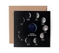 1 x Greeting Card Moon Phases Space Planet NASA - Blank Birthday Celebration Anniversary #8145