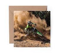 1 x Greeting Card Motocross Dirt Bike Rider - Blank Birthday Celebration Anniversary #14549