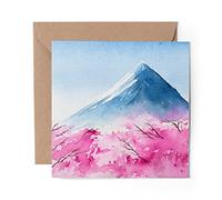 1 x Greeting Card Mount Fuji Japan Watercolour Japanese - Blank Birthday Celebration Anniversary #16639