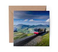 1 x Greeting Card Mount Snowdon Railway Train Wales - Blank Birthday Celebration Anniversary #16567