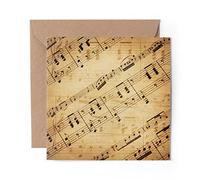 1 x Greeting Card Musical Notes Sheet Music - Blank Birthday Celebration Anniversary #3676