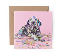 1 x Greeting Card Naughty Dalmatian Puppy Dog - Blank Birthday Celebration Anniversary #15609