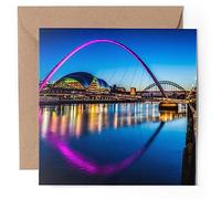 1 x Greeting Card - Newcastle Quayside England City - Blank Birthday Celebration Anniversary #51554