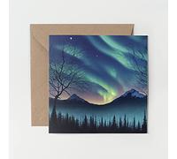 1 x Greeting Card - Northern Lights Mountain Aurora Space Fantasy Art Gift #0069