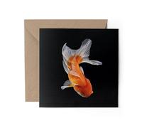 1 x Greeting Card - Orange Oranda Goldfish Pet Aquarium Birthday Fish Gift #71057