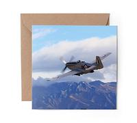 1 x Greeting Card P-51D Mustang Retro Airplane - Blank Birthday Celebration Anniversary #3544
