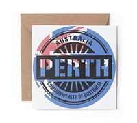 1 x Greeting Card Perth Australia Australian Flag - Blank Birthday Celebration Anniversary #6115