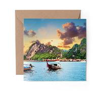 1 x Greeting Card Phuket Island Thailand Landscape - Blank Birthday Celebration Anniversary #16437