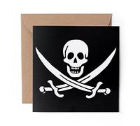 1 x Greeting Card Pirate Flag Jolly Roger Ship Skull - Blank Birthday Celebration Anniversary #24025