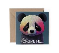 1 x Greeting Card - Please Forgive Me Sorry Panda Bear Apology Art Gift #0028