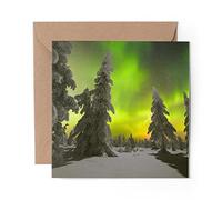 1 x Greeting Card Polar Northern Lights Lapland Norway - Blank Birthday Celebration Anniversary #16672
