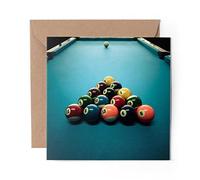 1 x Greeting Card Pool Balls Billiards Snooker Game - Blank Birthday Celebration Anniversary #8271