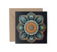 1 x Greeting Card - Pretty Mandala Flower Fantasy Art Nature Garden Gift #0030