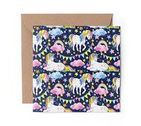 1 x Greeting Card Rainbow Unicorn Star Pretty - Blank Birthday Celebration Anniversary #8354