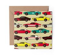 1 x Greeting Card Retro Sports Cars Vintage Mens - Blank Birthday Celebration Anniversary #8185
