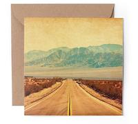 1 x Greeting Card - Retro Style Route 66 Desert California - Blank Birthday Celebration Anniversary #53372