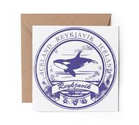 1 x Greeting Card Reykjavik Iceland Orca Whale - Blank Birthday Celebration Anniversary #4222
