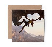 1 x Greeting Card Rock Climber Climbing Lady - Blank Birthday Celebration Anniversary #15743