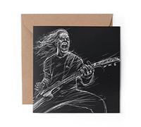 1 x Greeting Card Rock Guitar Art Band Music Musician - Blank Birthday Celebration Anniversary #24117
