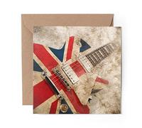 1 x Greeting Card Rock Guitar Music England - Blank Birthday Celebration Anniversary #16066
