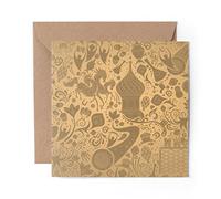 1 x Greeting Card Russia Russian Gold Pattern Traditional - Blank Birthday Celebration Anniversary #24130
