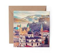 1 x Greeting Card Salzburg Austria Mountains - Blank Birthday Celebration Anniversary #3638