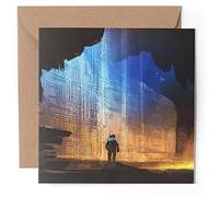 1 x Greeting Card - Science Fiction Astronaut Futuristic Sci-Fi - Blank Birthday Celebration Anniversary #51987