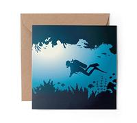 1 x Greeting Card Scuba Diver Diving Ocean - Blank Birthday Celebration Anniversary #8538