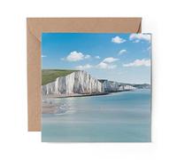 1 x Greeting Card Seven Sisters Chalk Cliffs England - Blank Birthday Celebration Anniversary #16126