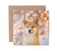 1 x Greeting Card Shiba Inu Japanese Dog Puppy - Blank Birthday Celebration Anniversary #8751