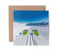 1 x Greeting Card Skiing Alpine Sport Ski Piste - Blank Birthday Celebration Anniversary #15750