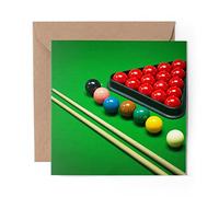 1 x Greeting Card Snooker Game Balls Pool Billiards - Blank Birthday Celebration Anniversary #16452