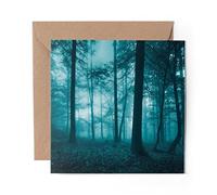 1 x Greeting Card Spooky Foggy Woods Trees Horror Forest - Blank Birthday Celebration Anniversary #24338