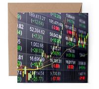 1 x Greeting Card - Stock Market Chart Stocks Shares Trade - Blank Birthday Celebration Anniversary #52150
