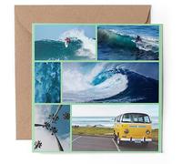1 x Greeting Card - Surfing Beach Waves Surfer Surf - Blank Birthday Celebration Anniversary #63295