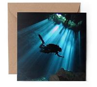 1 x Greeting Card - Technical Scuba Diver Cave Diving - Blank Birthday Celebration Anniversary #52245