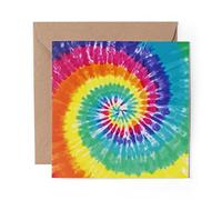 1 x Greeting Card Tie Dye Pattern Peace Hippy - Blank Birthday Celebration Anniversary #13176