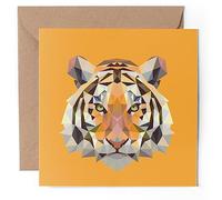1 x Greeting Card - Tiger Lion Cat Wild Animals Big Awesome - Blank Birthday Celebration Anniversary #58049