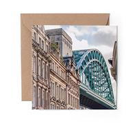 1 x Greeting Card Tyne Bridge Newcastle England UK Britain - Blank Birthday Celebration Anniversary #24350