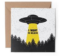 1 x Greeting Card - UFO Alien Abduction Area 51 Conspiracy Mulder - Blank Birthday Celebration Anniversary #59683