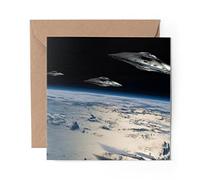1 x Greeting Card UFO Alien Spaceship Space - Blank Birthday Celebration Anniversary #8380