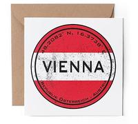 1 x Greeting Card - Vienna Austria Flag Circle - Blank Birthday Celebration Anniversary #59430
