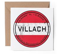 1 x Greeting Card - Villach Austria Flag Circle - Blank Birthday Celebration Anniversary #59499