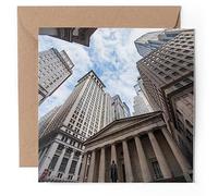 1 x Greeting Card - Wall Street Financial District New York - Blank Birthday Celebration Anniversary #52401