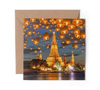 1 x Greeting Card Wat Arun Temple Bangkok Thailand - Blank Birthday Celebration Anniversary #12765