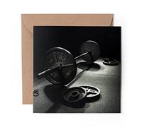 1 x Greeting Card Weight Lifting Gym Men's - Blank Birthday Celebration Anniversary #2391