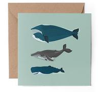 1 x Greeting Card - Whale Dolphin Shark Grampus Fish - Blank Birthday Celebration Anniversary #60894